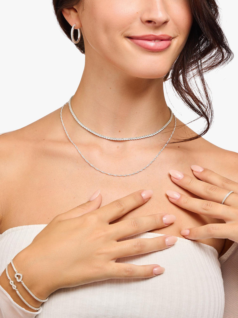 Thomas Sabo cubic zirconia necklace in 925 silver (British brand)