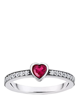 John Lewis THOMAS SABO Crystal Heart Ring Silver/Red- Buy online at McGrocer