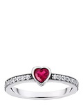 THOMAS SABO crystal heart ring silver red 5mm, imported from the UK
