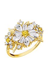 John Lewis THOMAS SABO Crystal Flower Cocktail Ring, Gold- Buy online at McGrocer