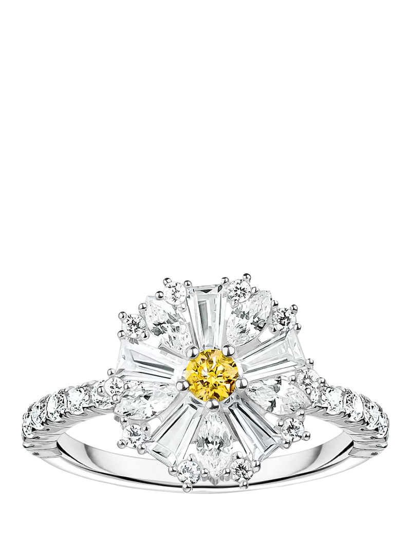 THOMAS SABO daisy cocktail ring silver cubic zirconia, imported from the UK