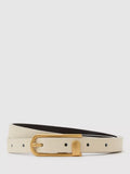 Reiss Iris Mini leather belt Stone 71cm, UK version