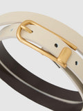 Reiss Iris Mini leather belt Stone 71cm, UK version