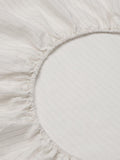 Piglet in Bed Folks linen-cotton stripe fitted sheet dusk blue - British product