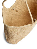 Tommy Hilfiger raffia textured logo tote bag cream, imported from the UK