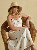 Joules stripe raffia cloche hat neutral - British product