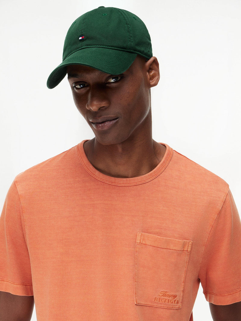 Tommy Hilfiger flag embroidery baseball cap green, imported from the UK