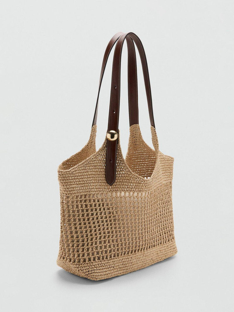 Mango woven tote bag adjustable shoulder strap, imported from the UK