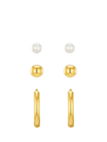 Orelia gold plated earrings pack of 3 - British product
