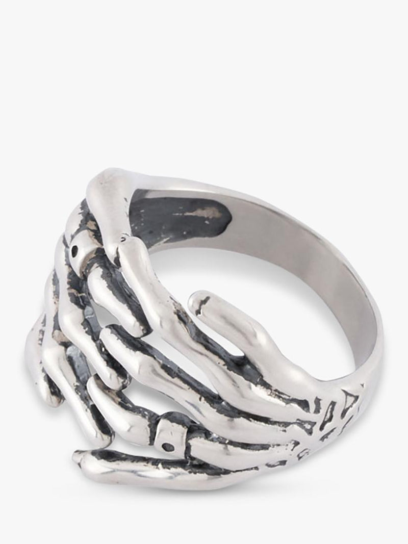 Serge DeNimes sterling silver skeleton hands cocktail ring - British product
