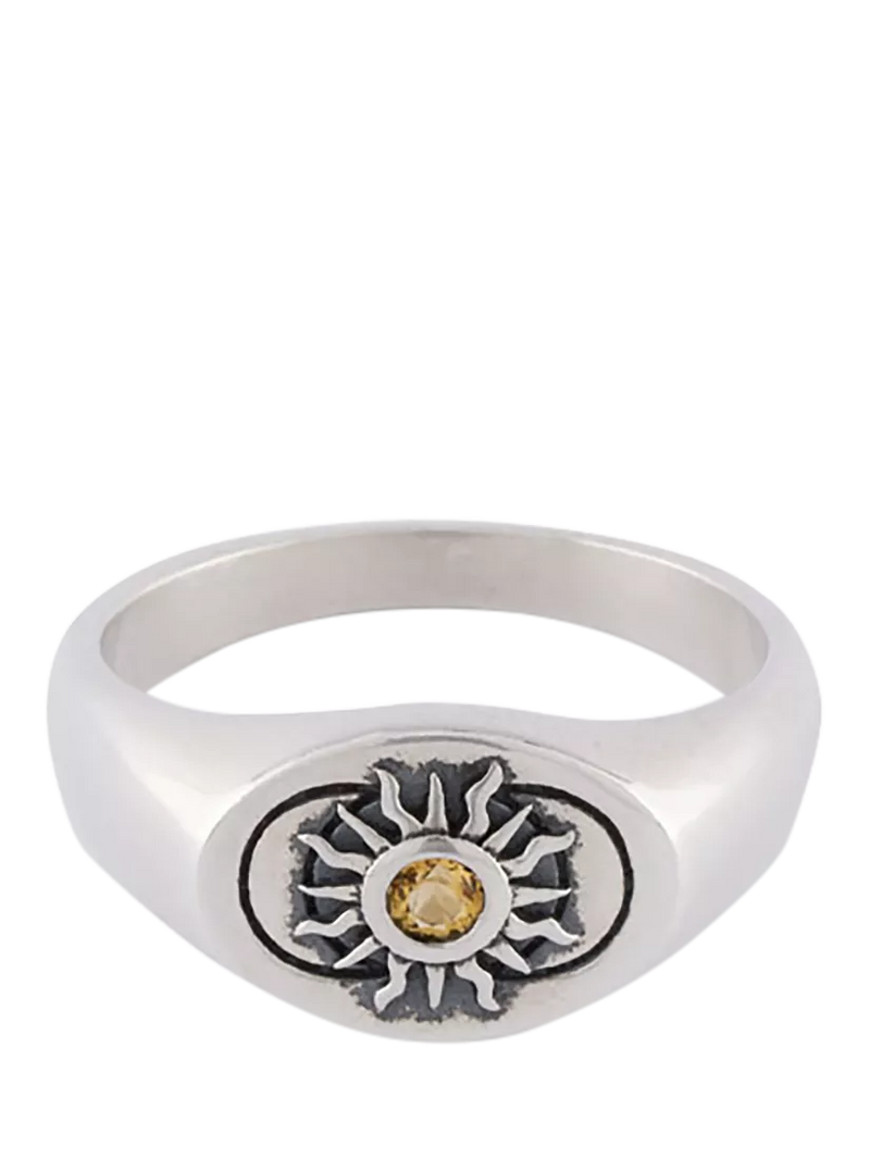 Serge DeNimes Helios Ring oval signet ring sterling silver citrine (British brand)