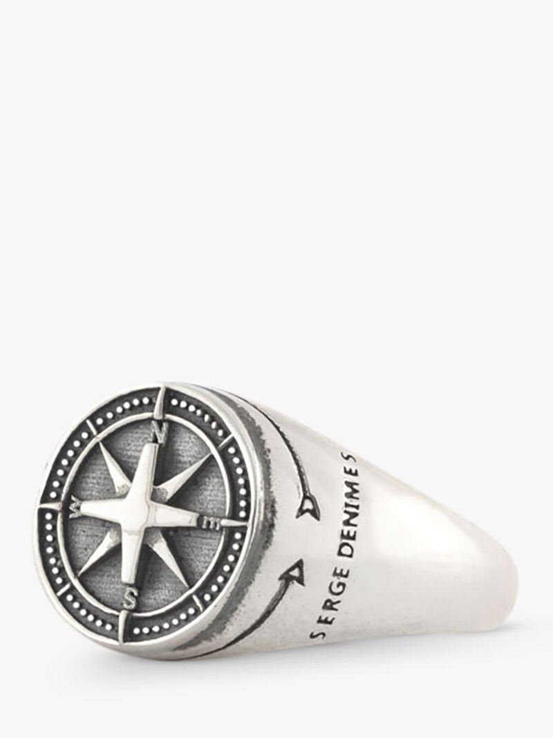 Serge DeNimes sterling silver Napoleon ring 18mm, imported from the UK