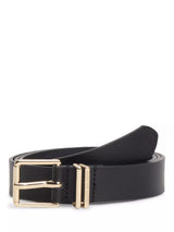 John Lewis Tommy Hilfiger Square Buckle Logo Keeper Leather Belt, Black- Buy online at McGrocer