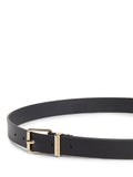 Tommy Hilfiger black leather belt with square buckle, imported from the UK