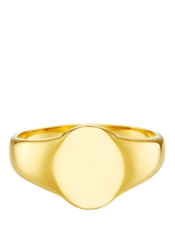John Lewis Orelia Waterproof LUXE Signet Ring Pale Gold- Buy online at McGrocer