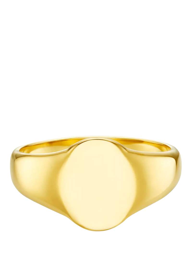 Orelia Waterproof LUXE Signet Ring, Pale Gold, Small