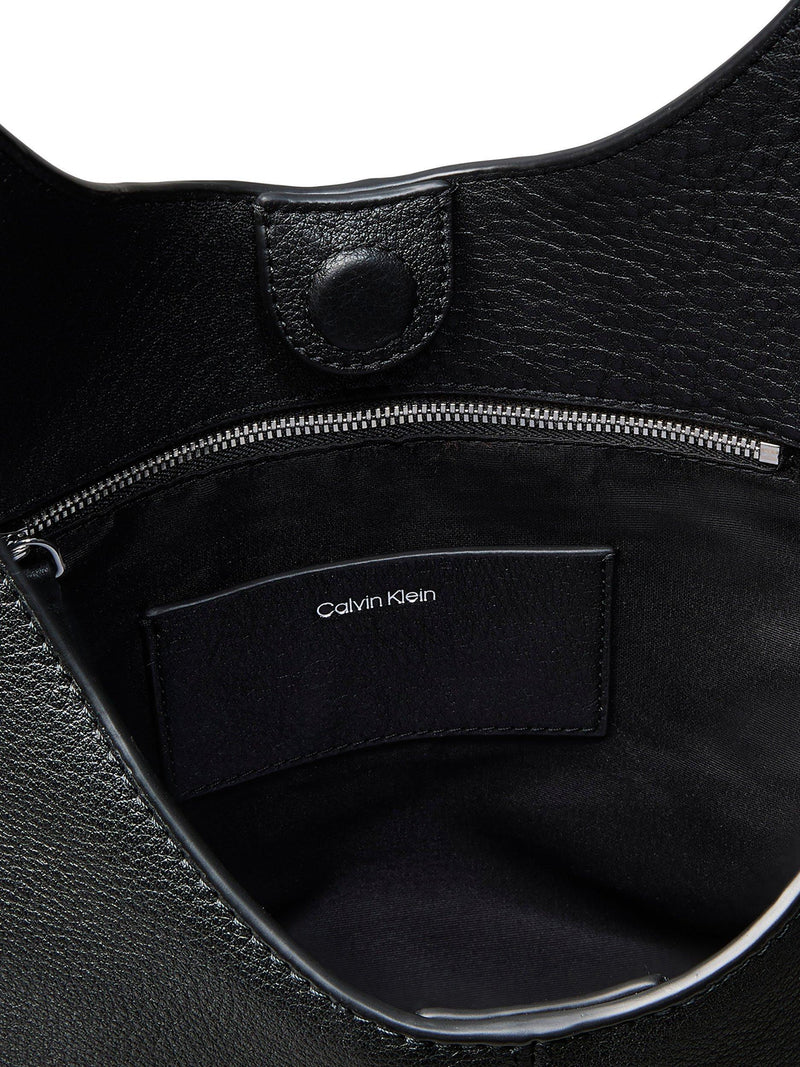Calvin Klein slouchy leather shoulder bag black (British brand)