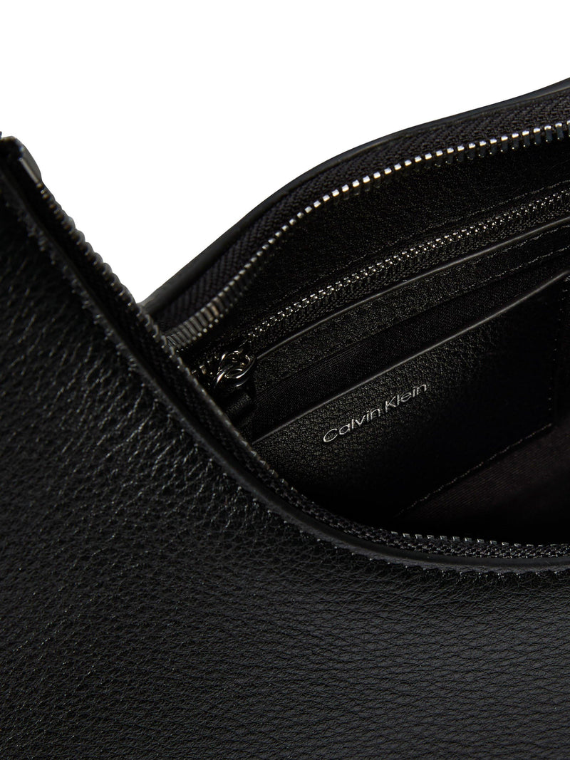 Calvin Klein slouchy leather shoulder bag black (British brand)