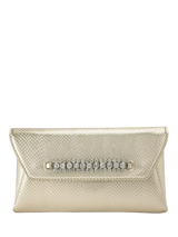 John Lewis Carvela Lusso Embellished Clutch Bag, Gold- Buy online at McGrocer