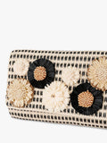 Carvela raffia flower clutch bag, imported from the UK