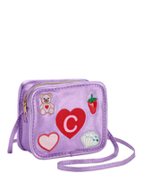 John Lewis Stych Kids' Initial Teddy and Heart Crossbody Bag, Purple- Buy online at McGrocer