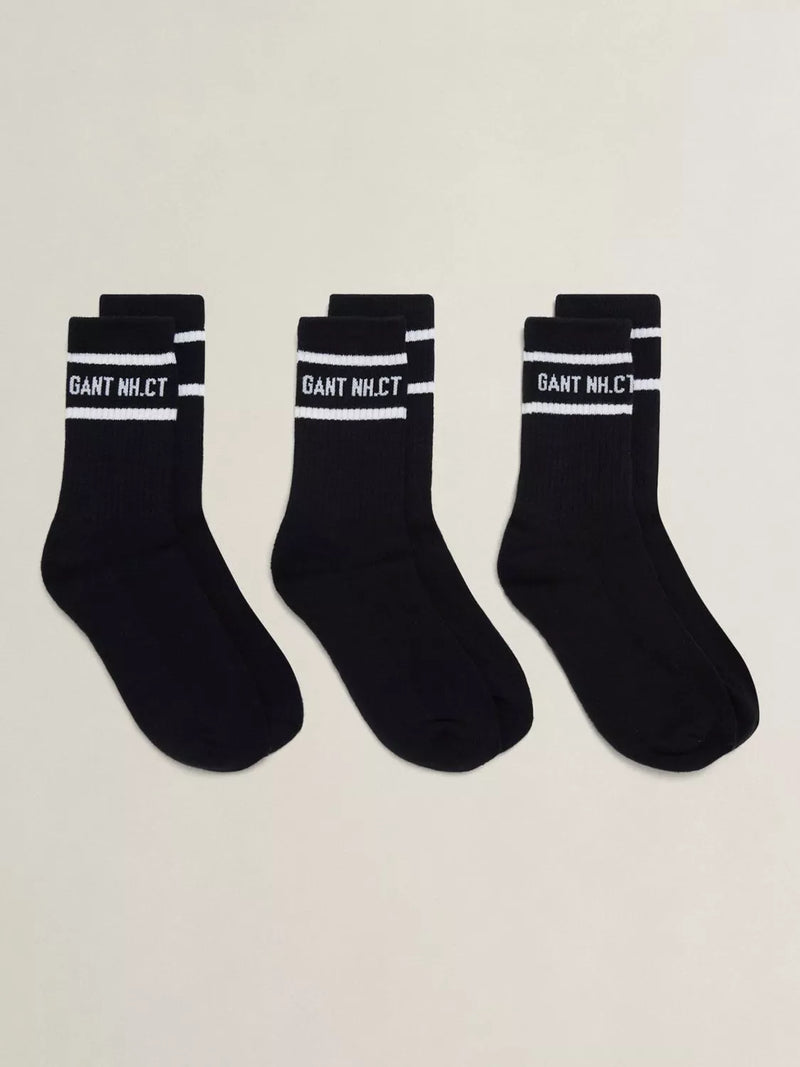 GANT kids stripe socks pack of 3 black (British brand)