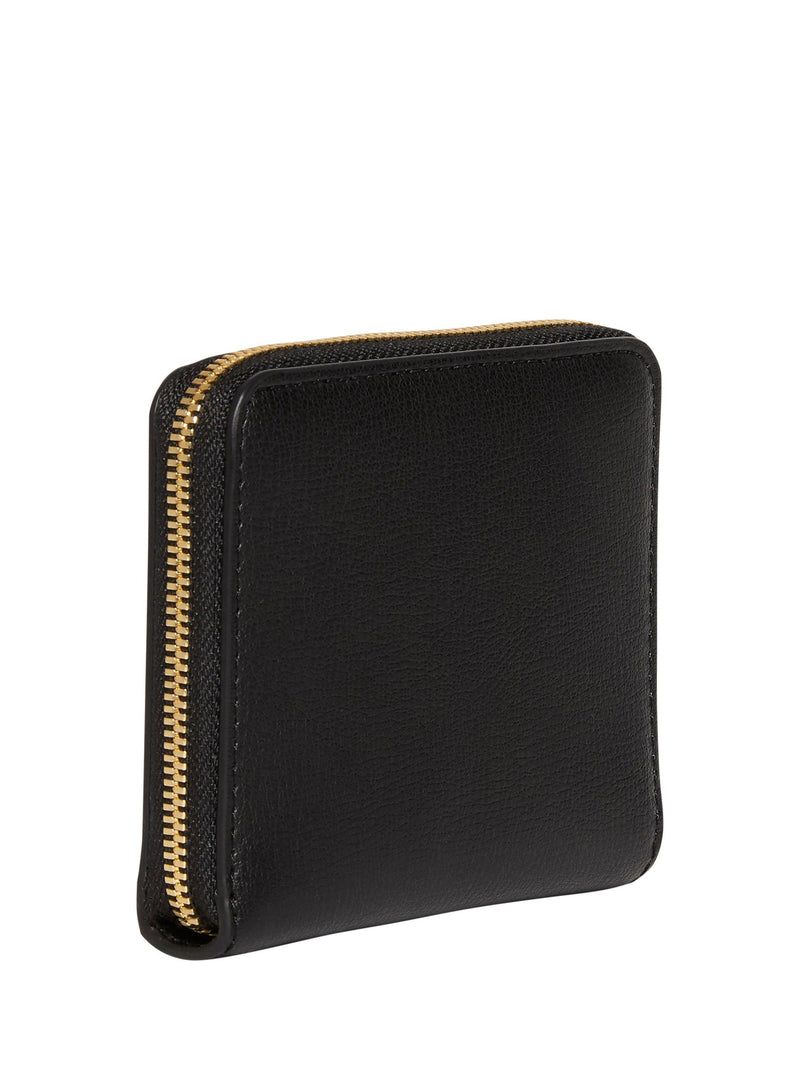 Calvin Klein black zip around wallet in saffiano faux leather, imported from the UK