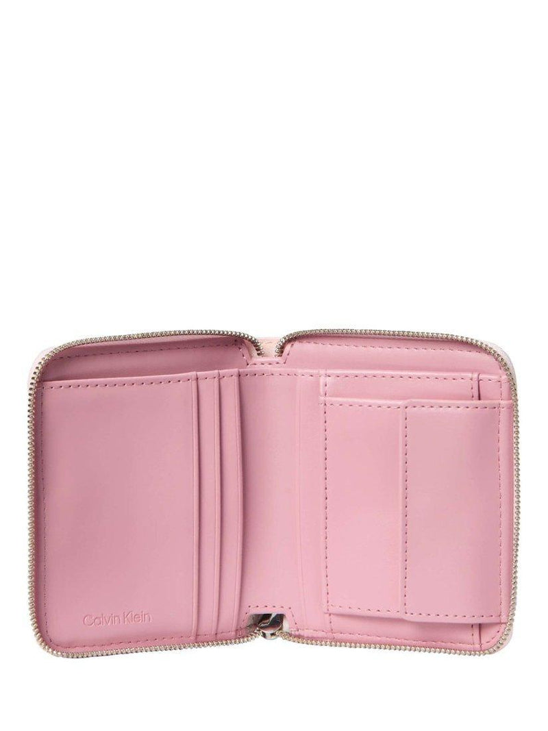 Calvin Klein foil logo square wallet light pink, UK version