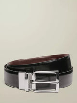 John Lewis Charles Tyrwhitt Reversible Leather Belt, Black- Buy online at McGrocer