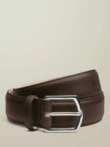 John Lewis Charles Tyrwhitt Saffiano Print Leather Formal Belt, Dark Chocolate- Buy online at McGrocer