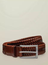 John Lewis Charles Tyrwhitt Woven Leather Stretch Belt, Tan- Buy online at McGrocer