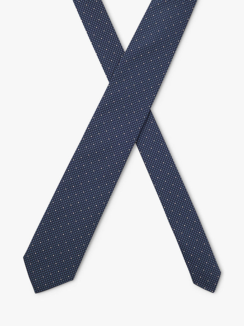 HUGO BOSS blue silk blend tie 7.5cm - British product