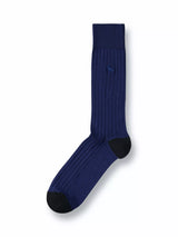 John Lewis Charles Tyrwhitt Ribbed Cotton Blend Socks Navy- Buy online at McGrocer