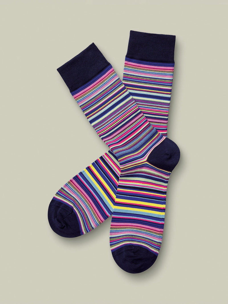 Charles Tyrwhitt bright pink stripe socks pair, imported from the UK
