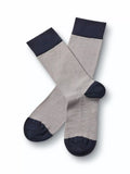Charles Tyrwhitt Cotton Rich Stripe Design Socks, Grey/Black, M