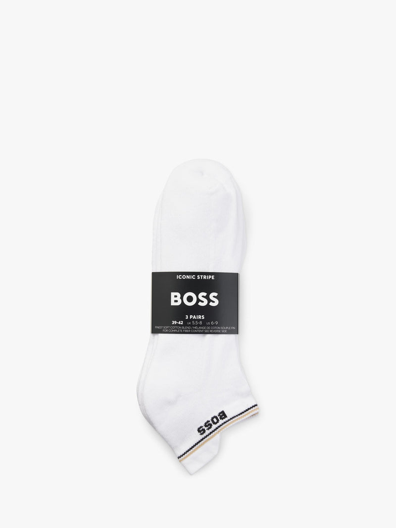 HUGO BOSS trainer socks pack of 3 white (British brand)