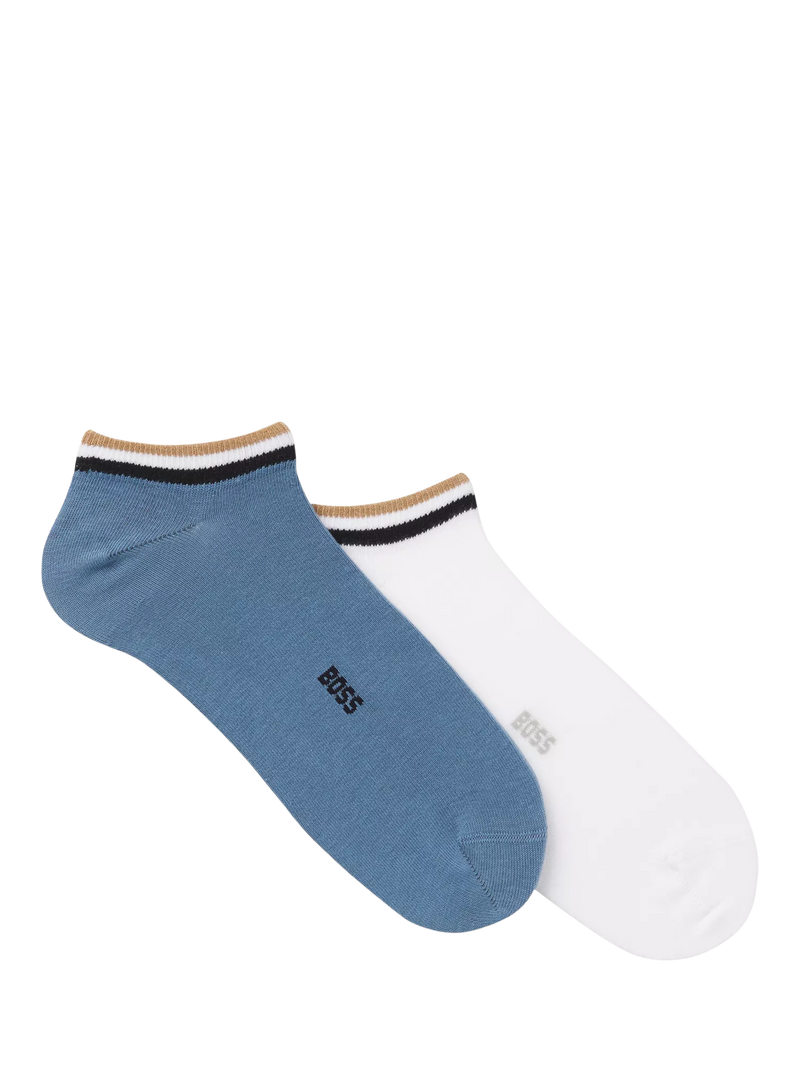 HUGO BOSS trainer socks pack of 2 blue/white - British product