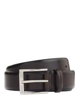 John Lewis HUGO BOSS BOSS Elloy Leather Belt, Dark Brown- Buy online at McGrocer