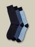 Charles Tyrwhitt micro dash cotton blend socks pack of 3 navy multi, UK version