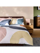 John Lewis MADE Rala Abstract Print Cotton Percale Duvet Cover Set, Grey, Single- Buy online at McGrocer