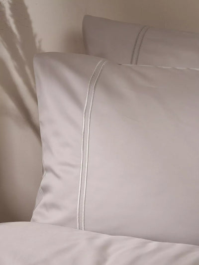 John Lewis Truly Satin Stitch Bamboo Bedding Dove Grey Duvet Cover Double- Buy online at McGrocer