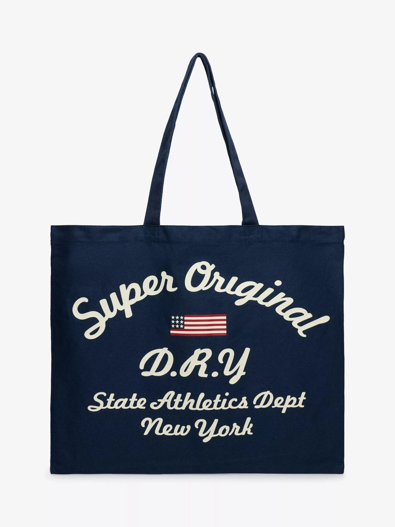 Superdry Graphic Cotton Tote Bag Navy/Off White (British brand)
