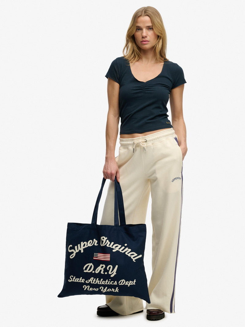Superdry Graphic Cotton Tote Bag Navy/Off White (British brand)