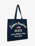 Superdry Graphic Cotton Tote Bag Navy/Off White (British brand)