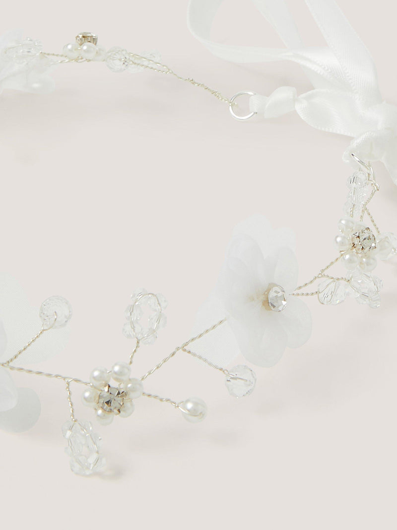 Monsoon kids flower hair garland silver - British product