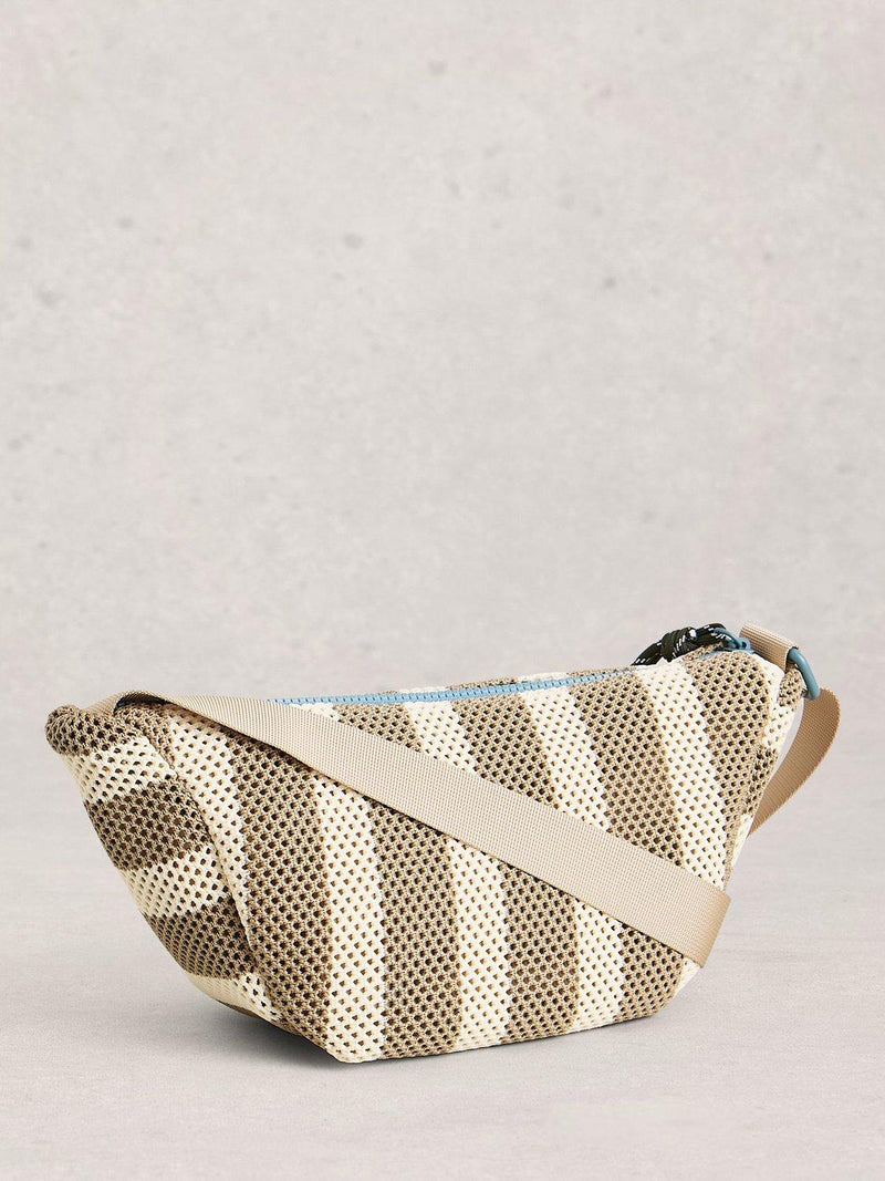 White Stuff Meadow Stripe crossbody bag natural, imported from the UK