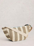 White Stuff Meadow Stripe crossbody bag natural, imported from the UK