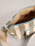 White Stuff Meadow Stripe crossbody bag natural, imported from the UK