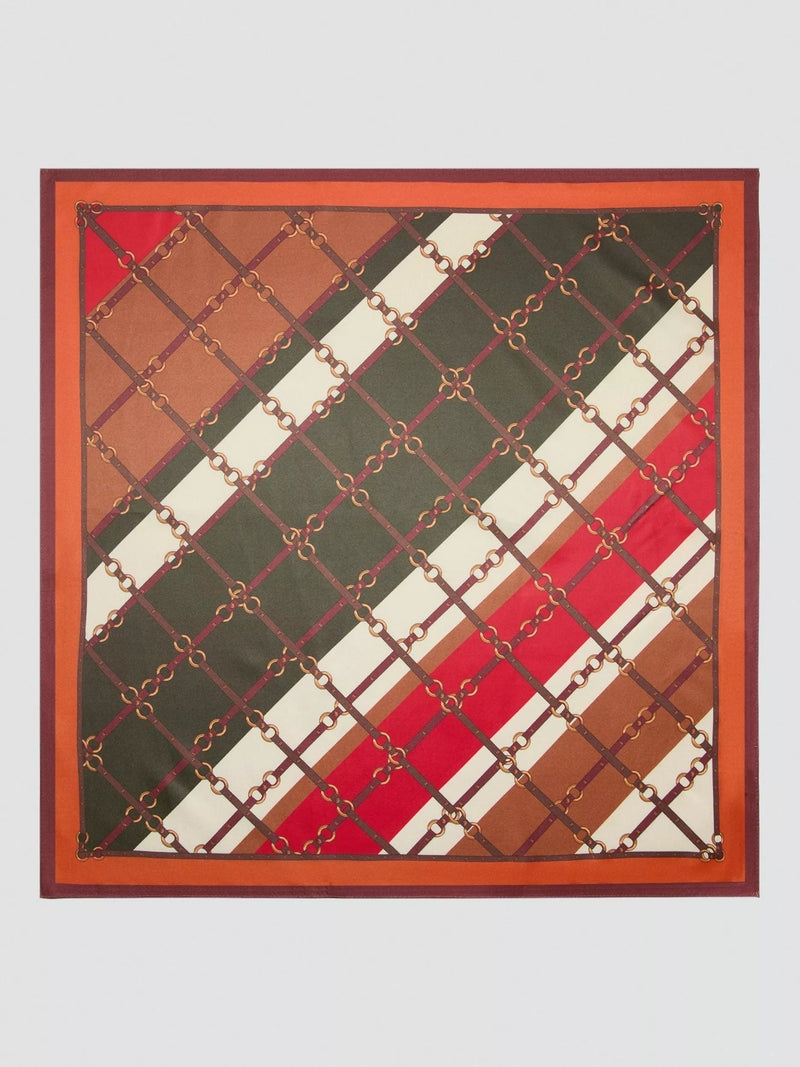 Mango abstract square scarf orange 70cm (British brand)