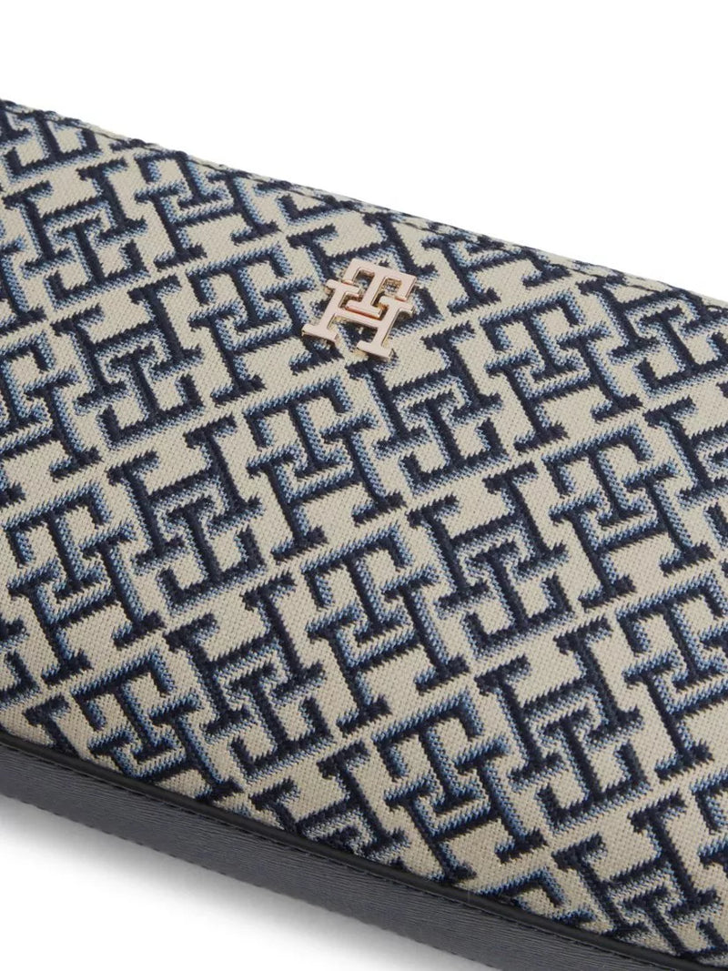 Tommy Hilfiger Ace Monogram camera bag in navy blue, UK version